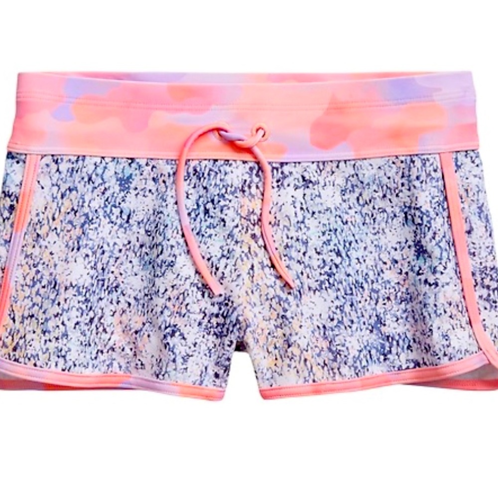 NWT Athleta Girl Cannonball 2.0 Short - swim purple gray & pink Medium 8-10